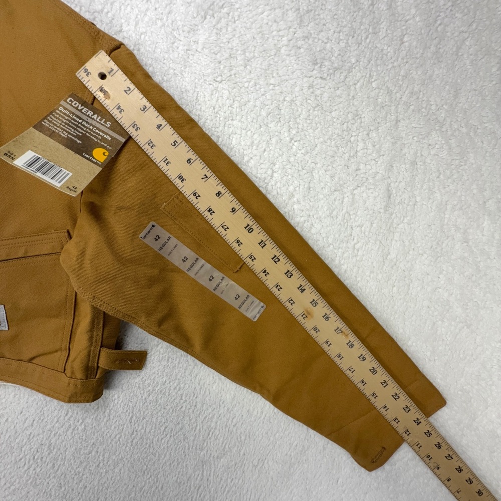 Carhartt Cropped Detroit Jacket Red Quilt Lined Mens Large 42 X01 BRN Brown NWT - Picture 8 of 16